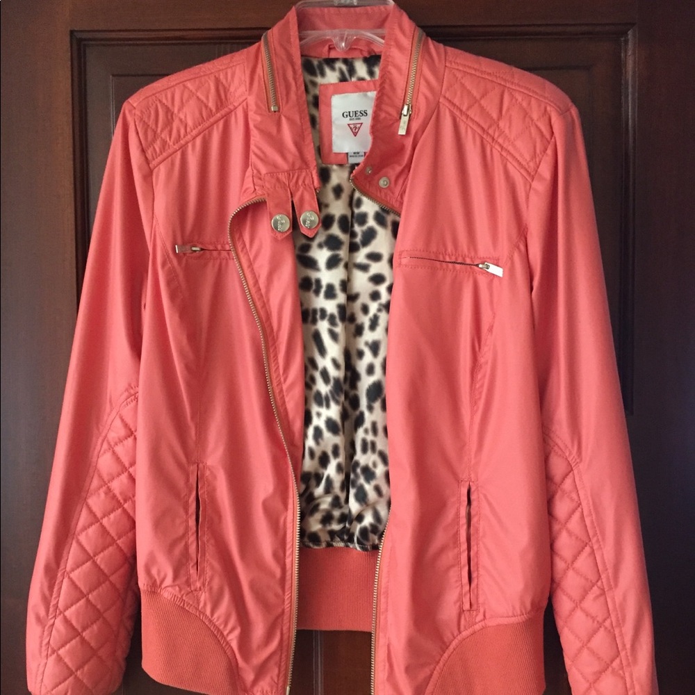 GUESS Women's Faux Leather Bomber Jacket